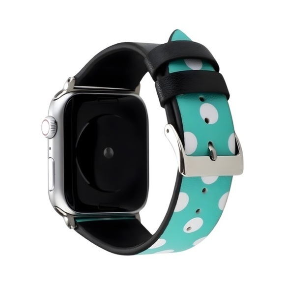 Turquoise Polka Dot Leather Band for Apple Watch Series 5/4/3/2/1 38/40mm‎ - Picture 5 of 5